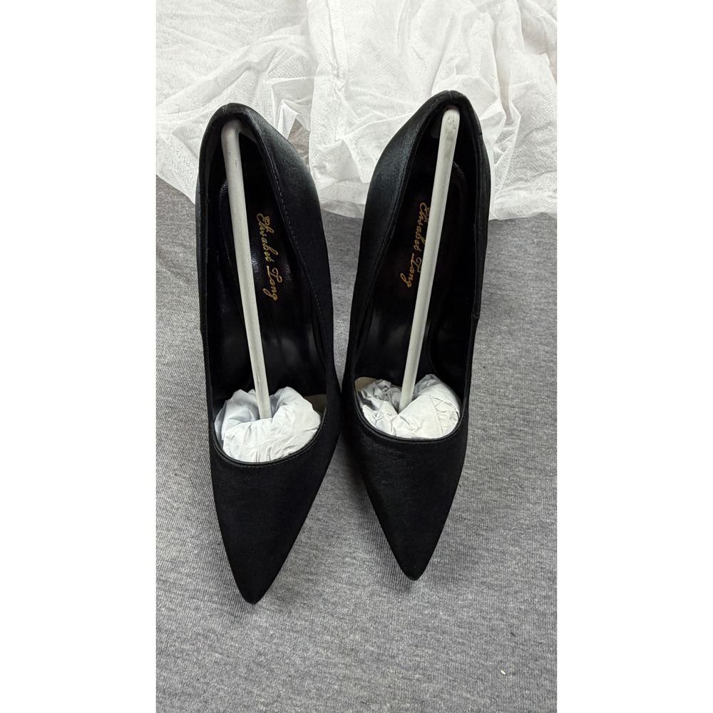 Elisabet Tang Women Black Satin Pointed Toe Stiletto High Heel Pump TE016 Size 6 - Picture 3 of 8